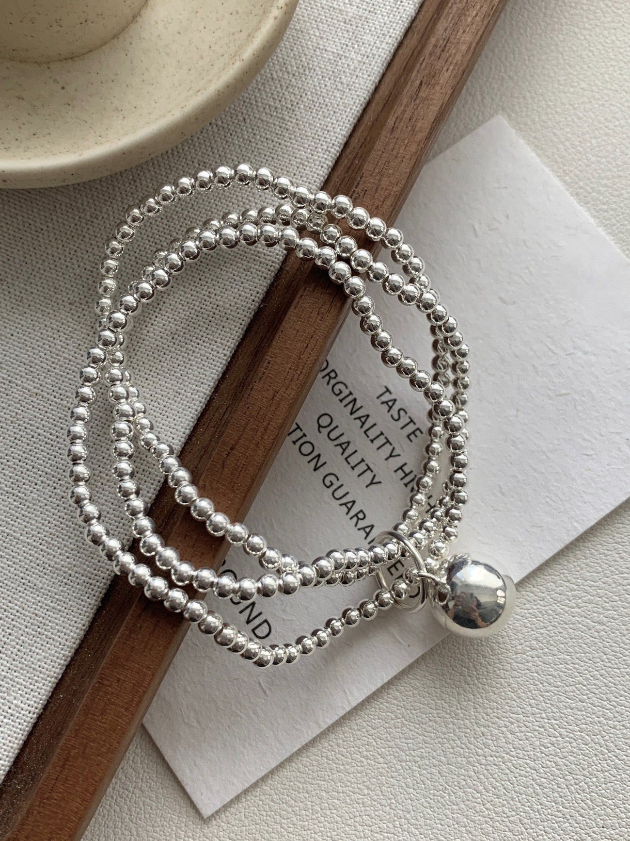 925 실버 진주 섀도우 팔찌