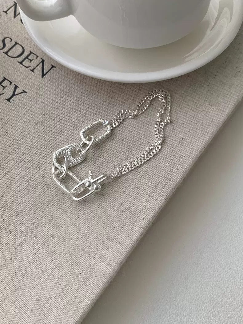 925 스태킹 체인 클래스프 팔찌