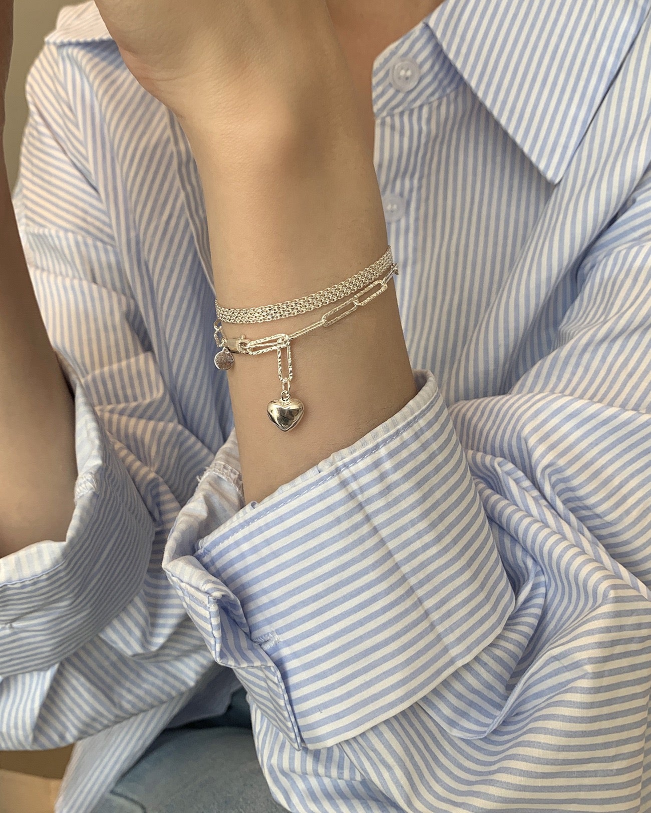 925 실버 브레이디드 팔찌