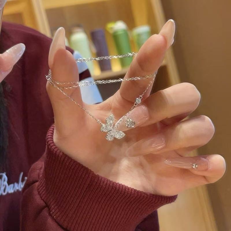 925 幻夢蝶舞閃鑽項鏈