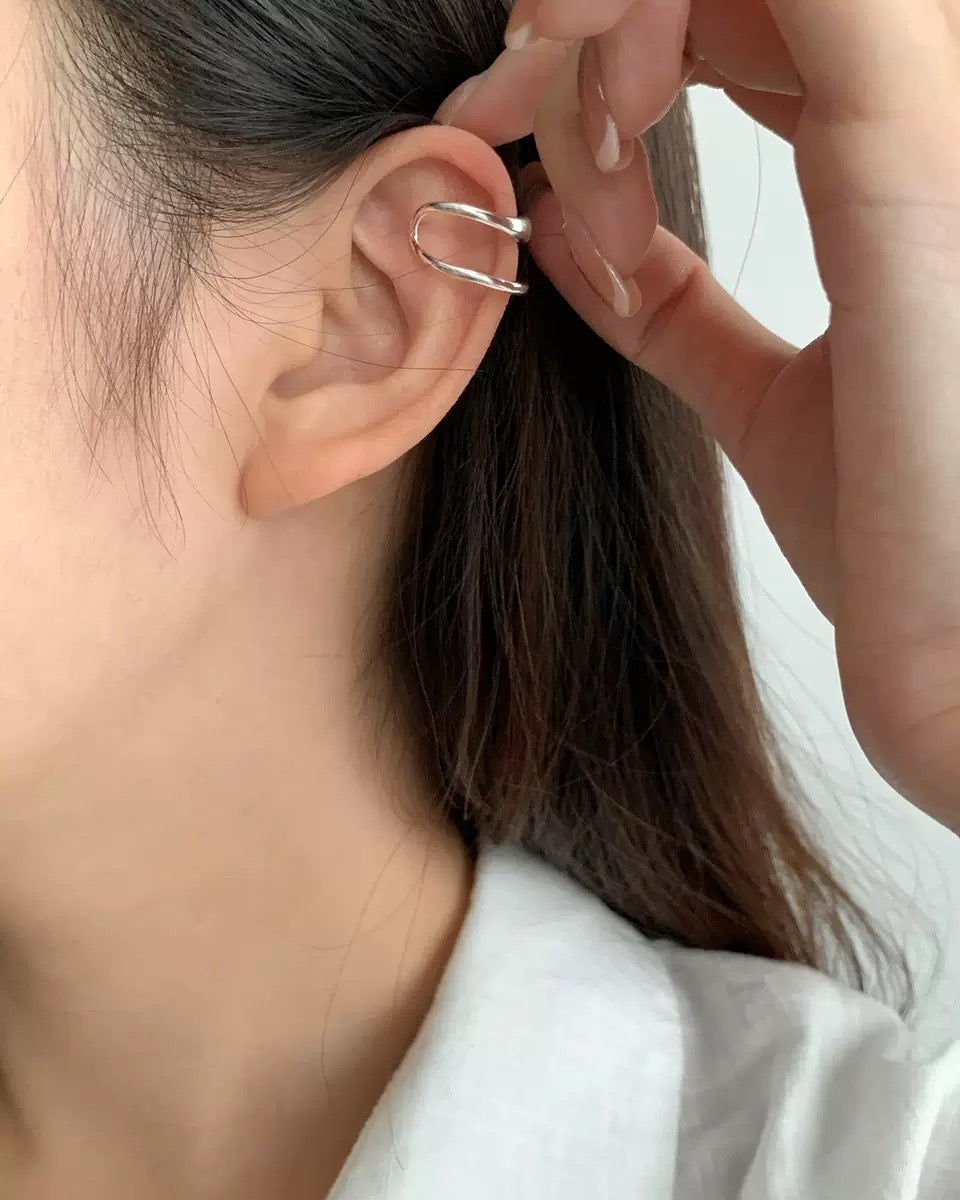 925 流綫耳環