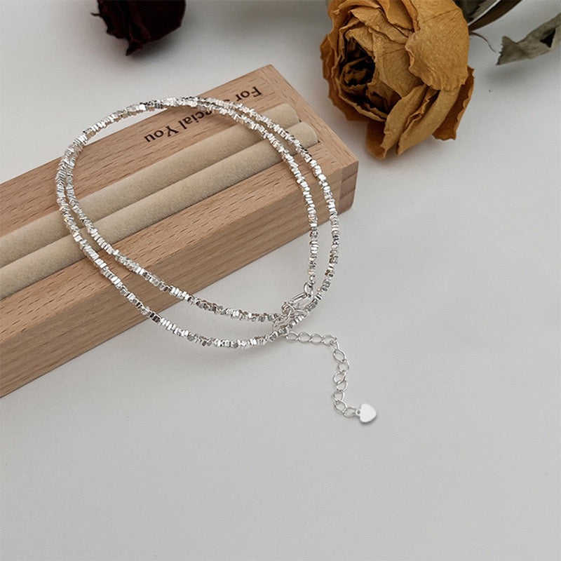 閃亮碎銀風銀質項鏈