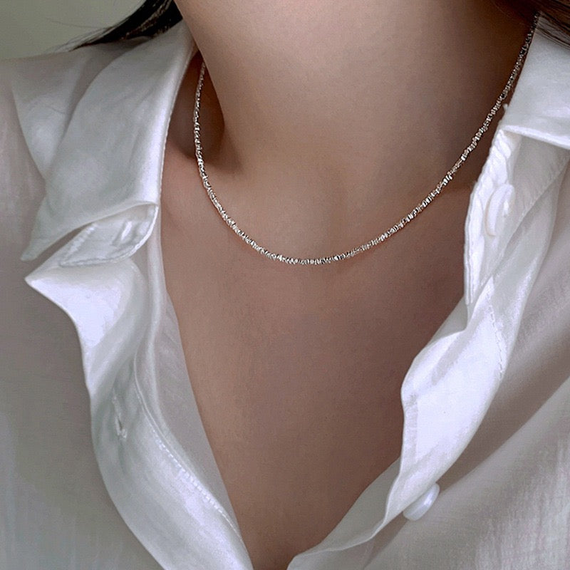 閃亮碎銀風銀質項鏈